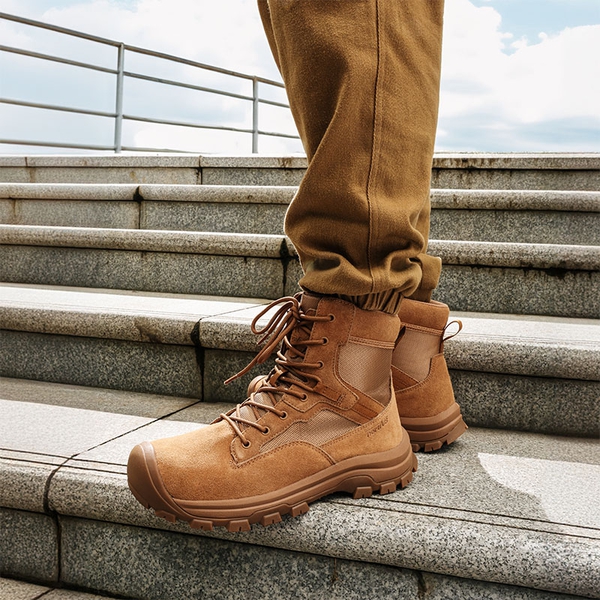 Men's Cap-Toe Waterproof Tactical Work Boots - COYOTE - 2